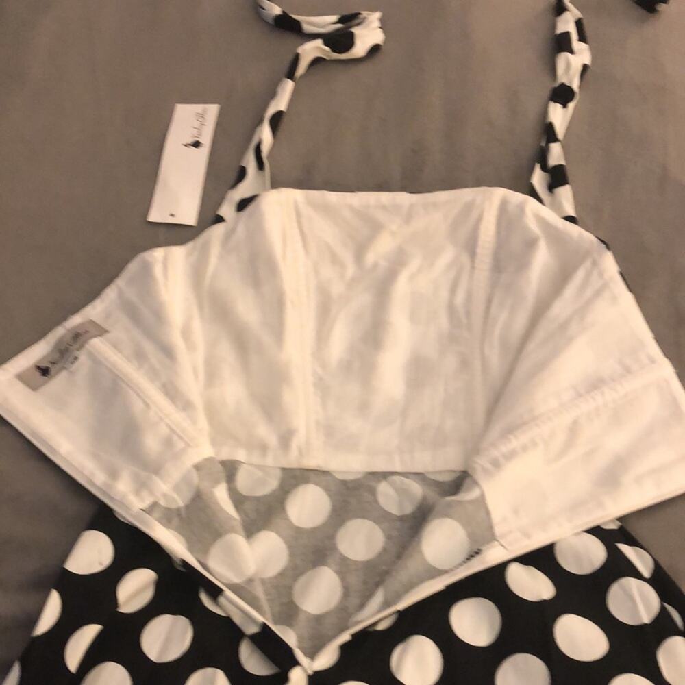 Kenley Collins Project Runway Rare Polka Dot Halter Dress XS Pin Up Vintage Vibe - Picture 6 of 12